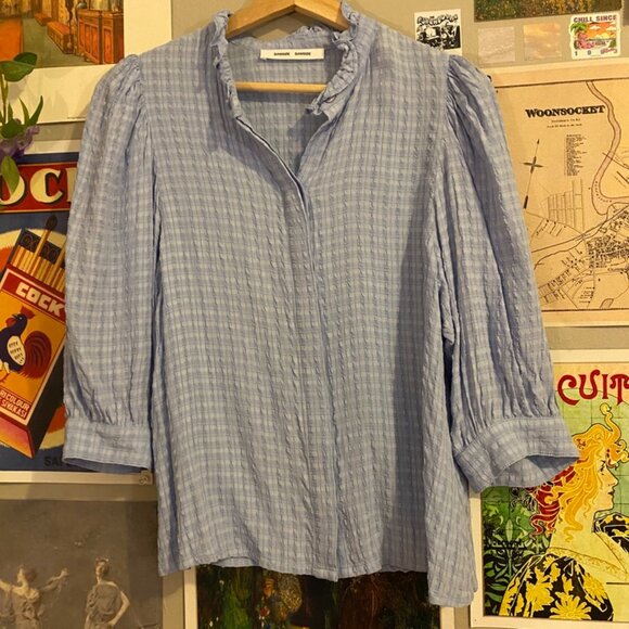 Samsoe Samsoe Light Blue "Camisa Mesji" Top - Picture 7 of 9
